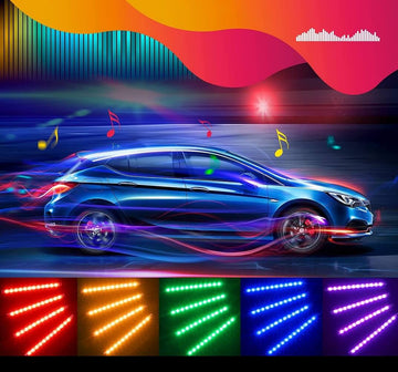 Govee Car LED Strip Lights, DC 12V Smart Interior Car Lights with APP Control, Music Modes, Scene Options & 16 Million Colors, 4pcs 2 Lines Design Waterproof LED Lights for Car Decor - Imported from UK